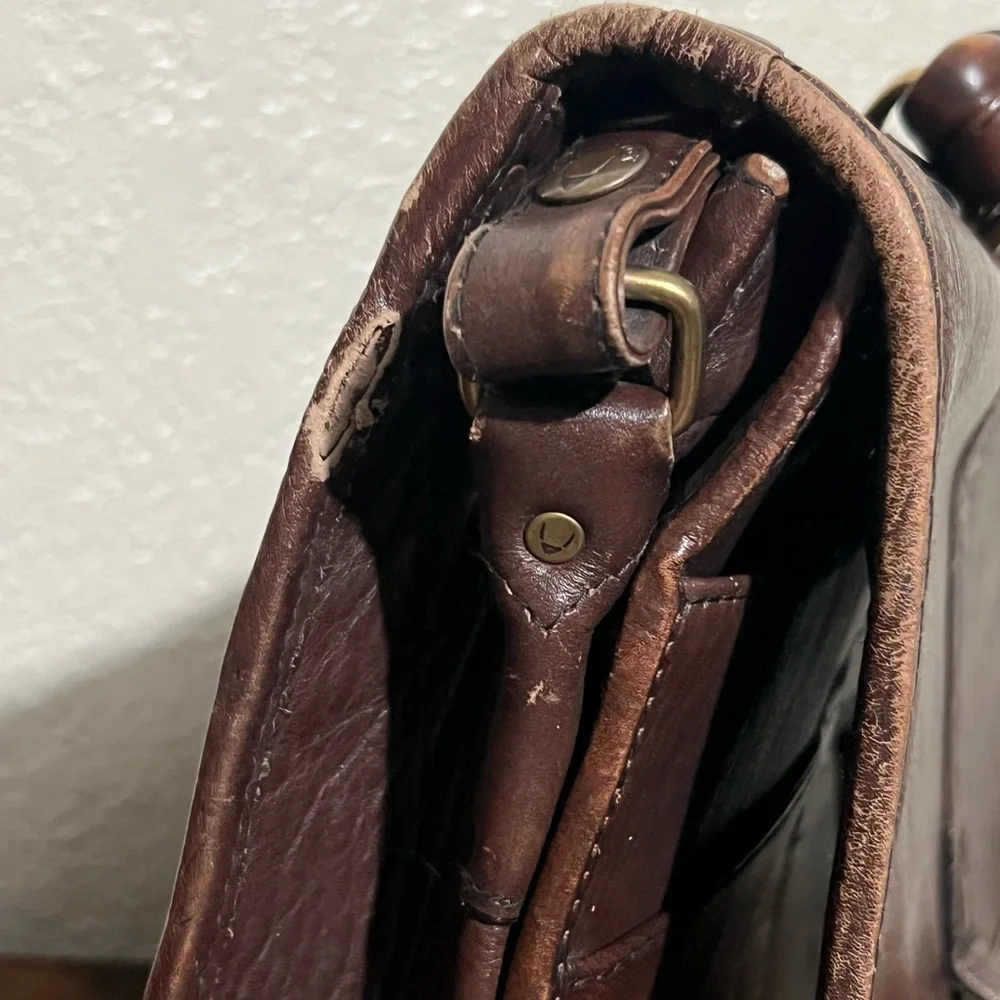 Sophisticated Dark Brown Leather Briefcase for Men